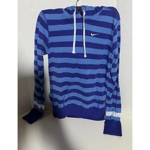 Ladies Nike Hoodie Size S Blue Striped‎